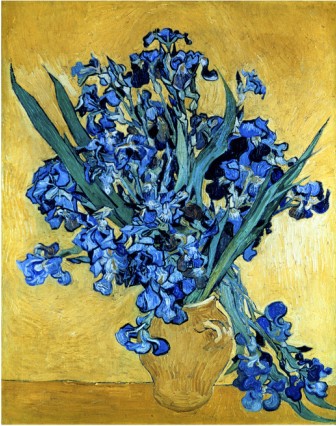 Vase of Irises Against a Yellow Background - Van Gogh Painting On Canvas